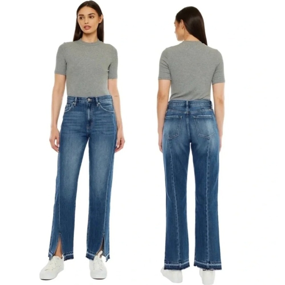 KanCan High Rise Medora High Rise 90's Split Hem Straight Leg Jeans 11/29